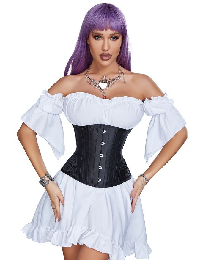 Корсет Star Night Corset с крючками и шнуровкой, черный, M
