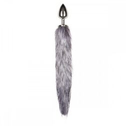 Анальна пробка метал з хвостиком Fox Tail Plug Easy Toys, Розмір L