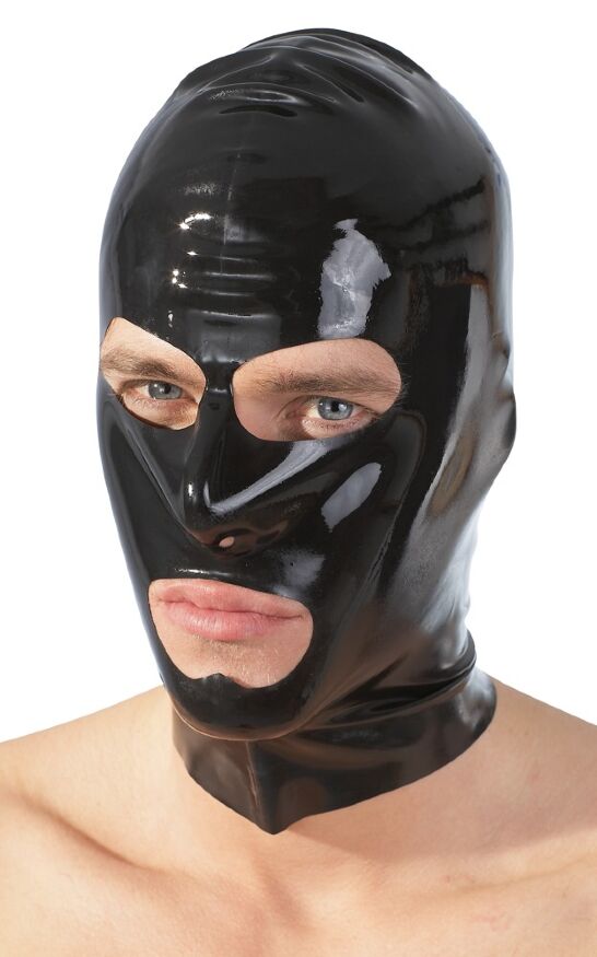Чорна маска виконана з якісного латексу з приємним блиском  2920050 Late X Mask Black