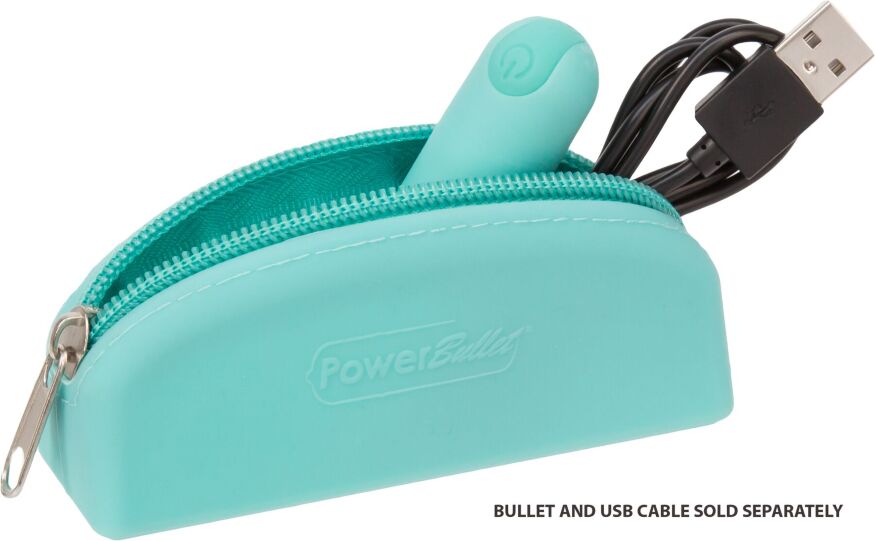 Сумка для хранения секс-игрушек PowerBullet - Silicone Zippered Bag Teal 