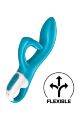 Вібратор кролик Satisfyer Embrace Me з потрійним відростком для стимуляції клітора, блакитний