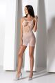 Ажурна мінісукня на тонких бретелях Passion BS096 One Size, white, плетіння на грудях