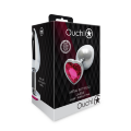 Анальная пробка - Ouch! Metal Butt Plug Large Silver/Rubellite Pink