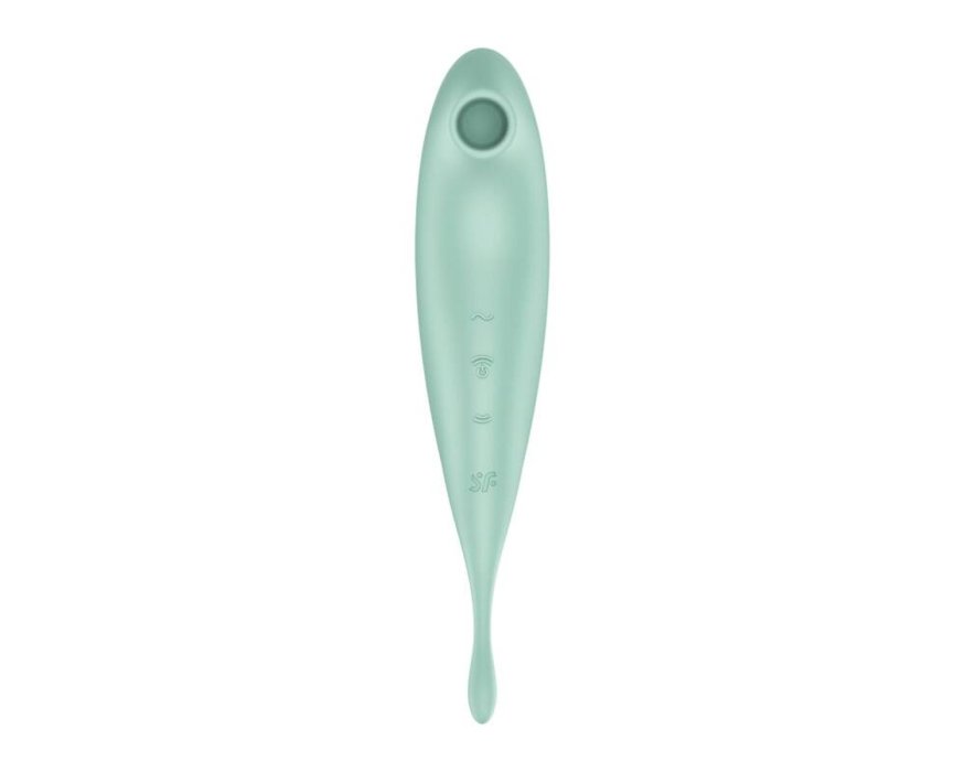 Вібратор із хвильовою стимуляцією Satisfyer Twirling Pro з додатком, м'ятний