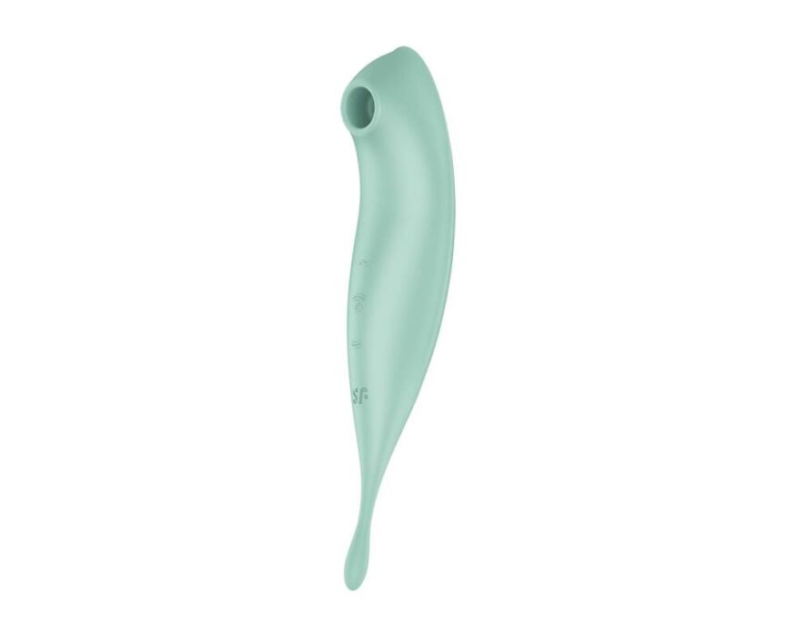 Вібратор із хвильовою стимуляцією Satisfyer Twirling Pro з додатком, м'ятний