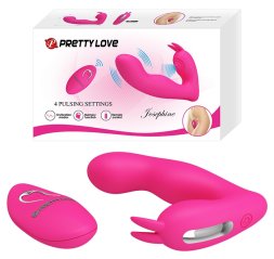 Мультифункциональный вибростимулятор на пульте управления Pretty Love Josephine Magenta, BI-014843W-1