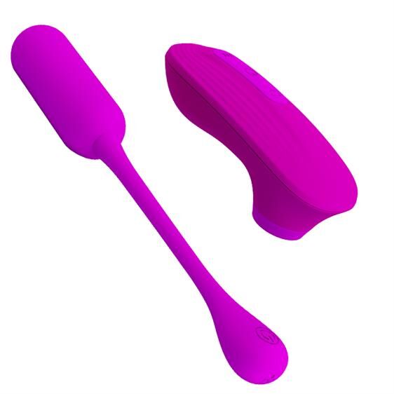 Віброяйце з кліторальним стимулятором - Pretty Love Curupira Multifunctional 2 in 1 Purple