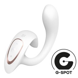 Оригінальний вібростимулятор 2в1 в незвичній формі літери G- Satisfyer G For Goddess 1 White