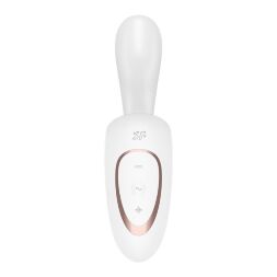 Оригінальний вібростимулятор 2в1 в незвичній формі літери G- Satisfyer G For Goddess 1 White
