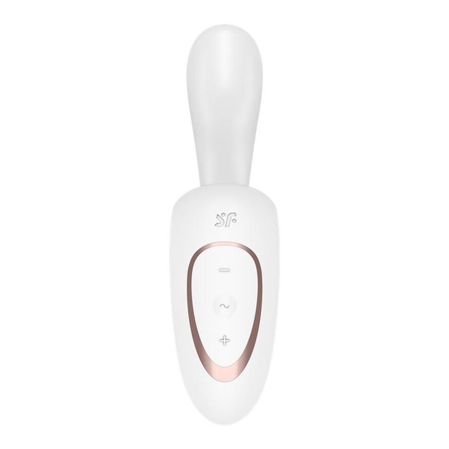 Оригінальний вібростимулятор 2в1 в незвичній формі літери G- Satisfyer G For Goddess 1 White