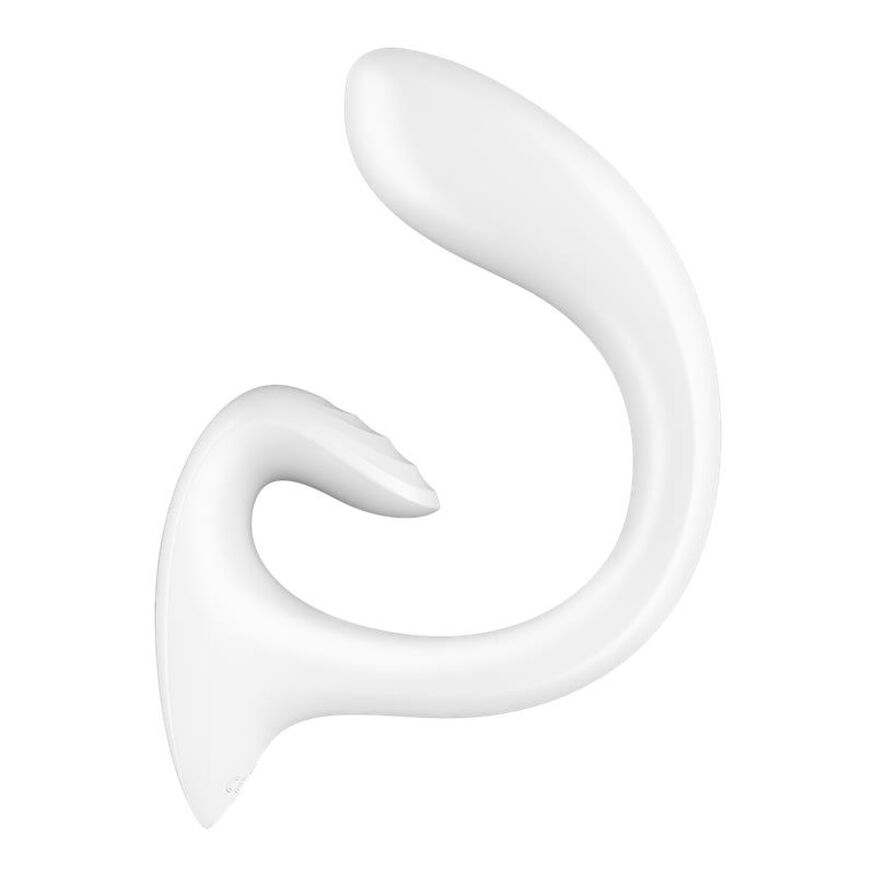 Оригінальний вібростимулятор 2в1 в незвичній формі літери G- Satisfyer G For Goddess 1 White