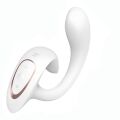 Оригінальний вібростимулятор 2в1 в незвичній формі літери G- Satisfyer G For Goddess 1 White
