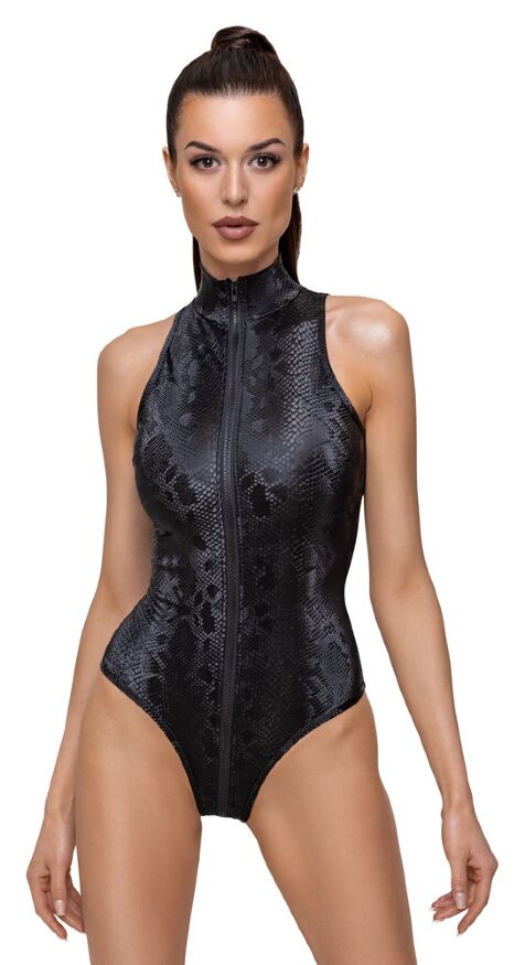 Спокусливе боді приталеного крою з ефектом другої шкіри. 2643111 Cottelli Collection Body Snake - black - M