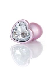 Анальна пробка - Jewellery Pearl Pink Heart Plug Clear S