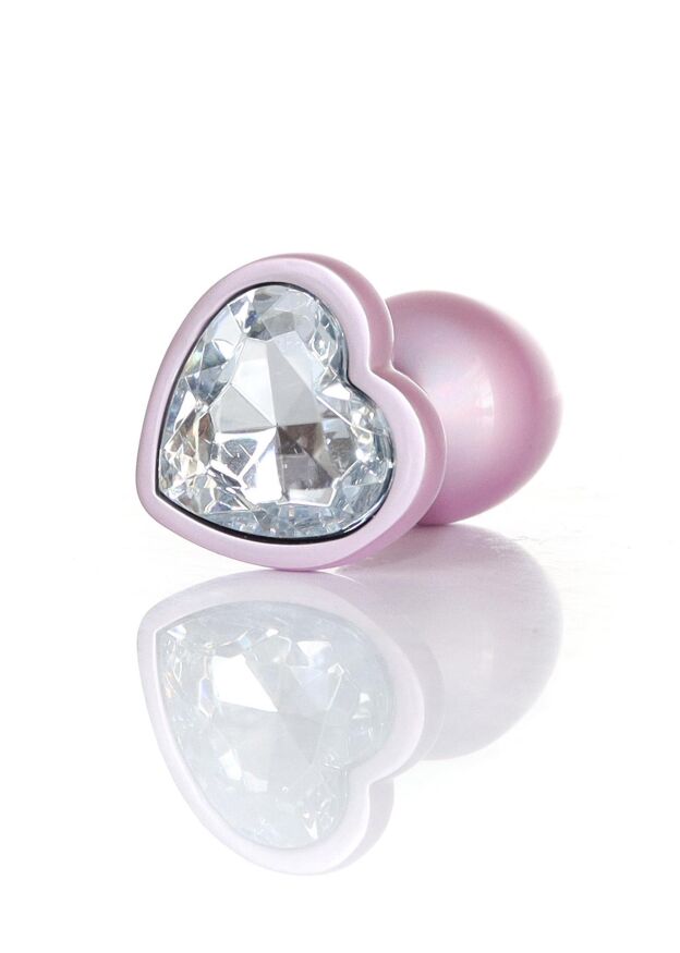 Анальна пробка - Jewellery Pearl Pink Heart Plug Clear S
