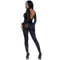 Полупрозрачный комбинезон Leg Avenue Rhinestone со стразами и вырезом на спине, черный, M