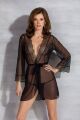 Пеньюар Passion AMBERLY PEIGNOIR black, XXL/XXXL, пояс в комплекте