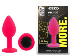Силіконова анальна пробка EGZO - Silicone Pink Round Plug Black, size S