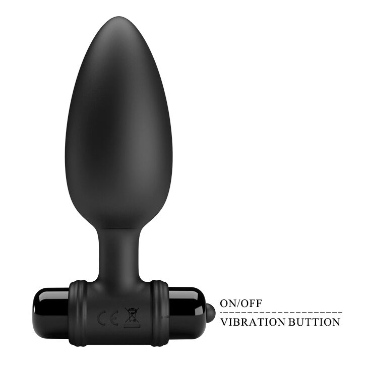 Анальна пробка каплевидної форми в анатомічному дизайні - Pretty Love Vibra Butt Plug II Black