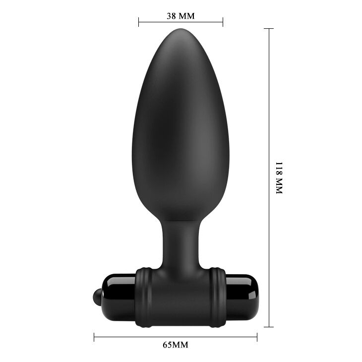 Анальна пробка каплевидної форми в анатомічному дизайні - Pretty Love Vibra Butt Plug II Black
