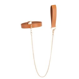 Повідець з нашийником LOCKINK Tied Collar with Leash Set - Brown