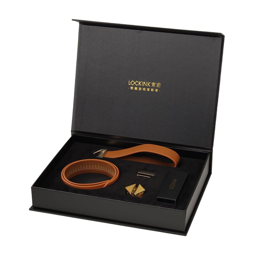 Повідець з нашийником LOCKINK Tied Collar with Leash Set - Brown