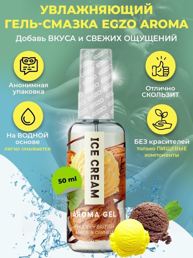 Оральный гель-лубрикант EGZO AROMA GEL - Ice Cream, 50 мл