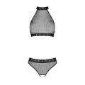 Белье с открытым доступом Passion MOONLIGHT SET XXL/XXXL black, топ, стринги