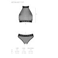 Белье с открытым доступом Passion MOONLIGHT SET XXL/XXXL black, топ, стринги