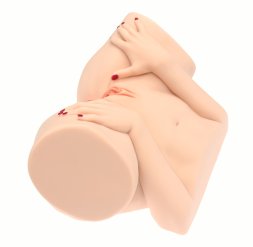 Мастурбатор-полуторс Naked Factory BARBIE, вагіна + анус, 2 канали, дуже реалістичний, наскрізний