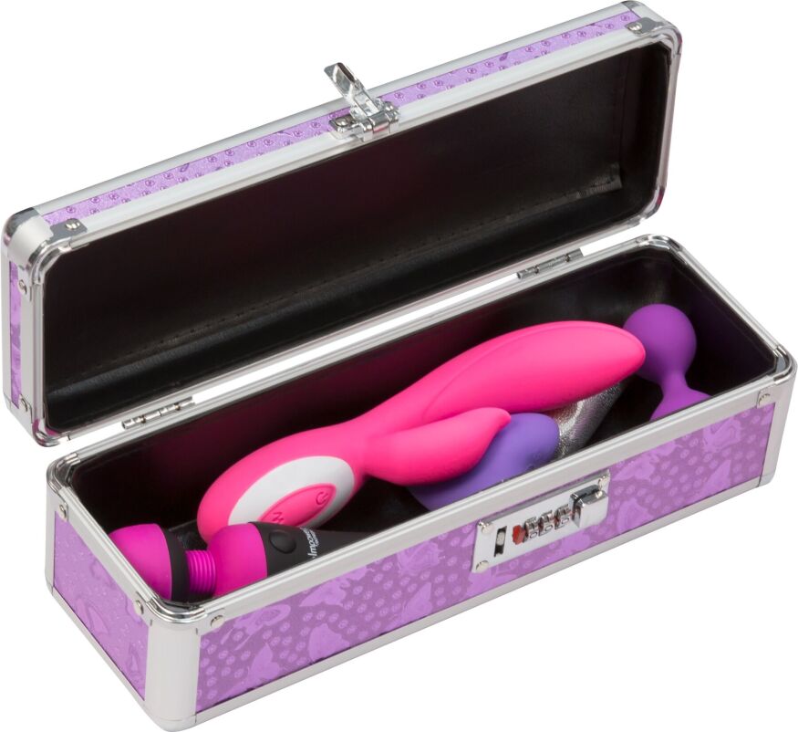Кейс для хранения секс-игрушек Powerbullet - Lockable Vibrator Case Purple с кодовым замком