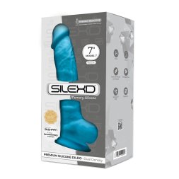 Фалоімітатор реалістичний з яєчками SILEXD ZM01 на присосці, блакитний