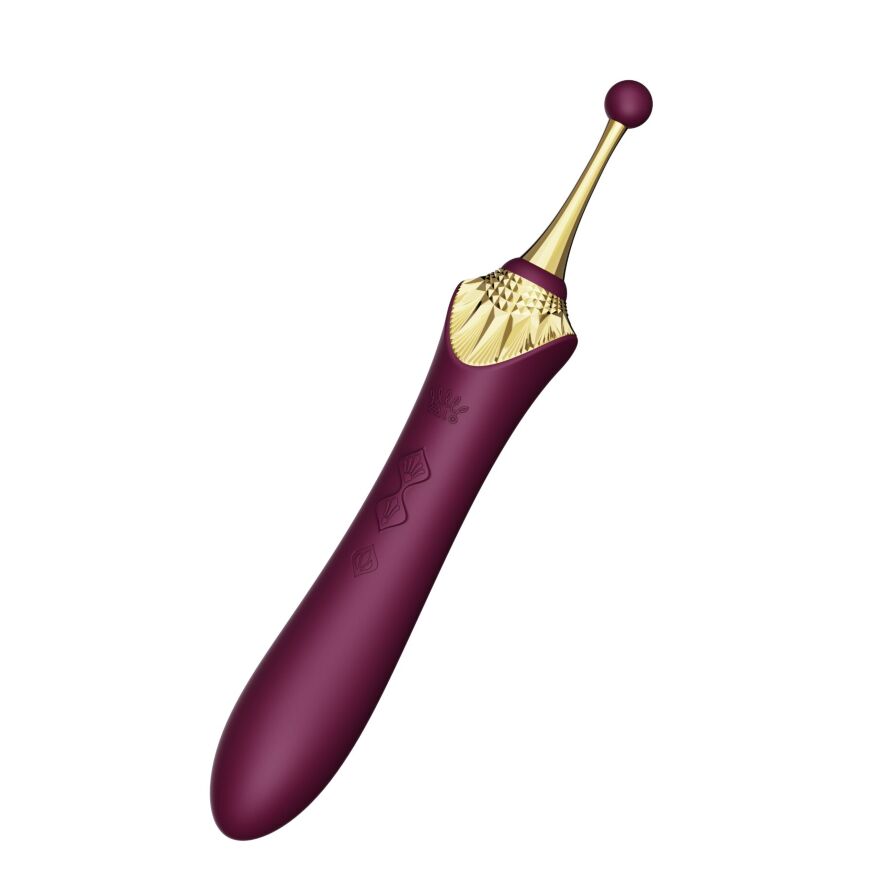 Мультифункциональный вибратор Zalo — Bess 2 Velvet Purple, 4 насадки, подогрев