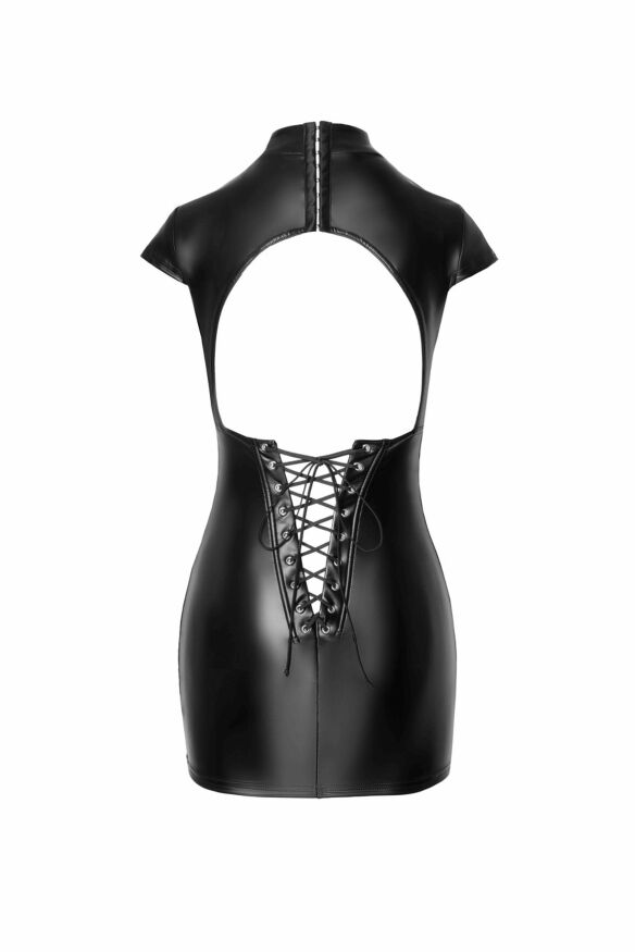 Сукня вінілова F309 Noir Handmade Fantasy з вирізом на спині, зі шнурівкою, чорна, розмір M