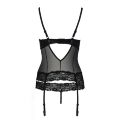 Корсет с открытой грудью NORTH CORSET black S/M - Passion Exclusive, пажи, трусики, шнуровка