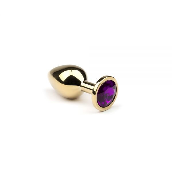 Анальная пробочка классической формы Gold Amethyst, S
