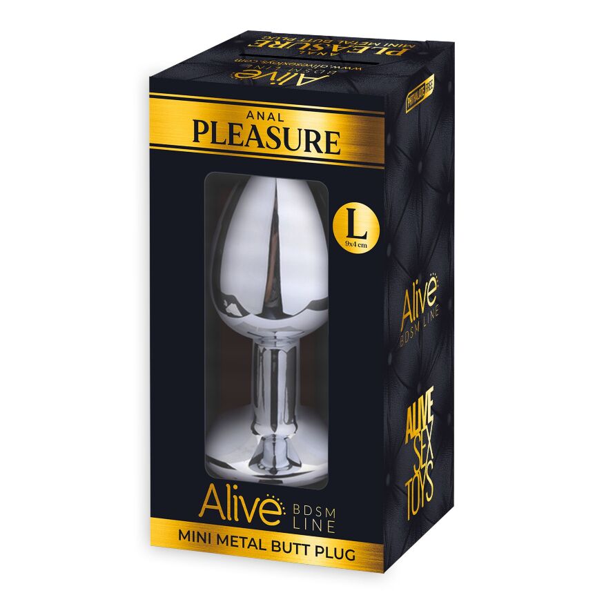 Анальная пробка Alive Mini Metal Butt Plug White L
