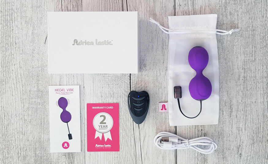 Вагінальні кульки з вібрацією Adrien Lastic Kegel Vibe Purple, діаметр 3,7 см