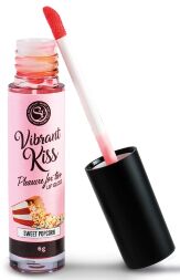 Блеск для губ с эффектом вибрации Secret Play - LIP GLOSS Vibrant Kiss Sweet Popcorn, 6 грамм