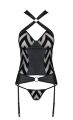 Корсет с геометрическим орнаментом и стринги HIMA CORSET black S/M - Passion