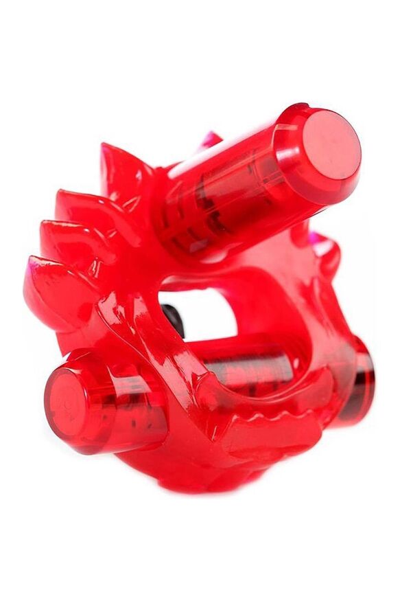 Ерекційне кільце з двома віброкулями Zero Tolerance Flame Thrower червоне, 5 см
