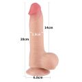 Фалос реалистик с эффектом подвижной кожи LoveToy Sliding-Skin Dual Layer Dong 8"