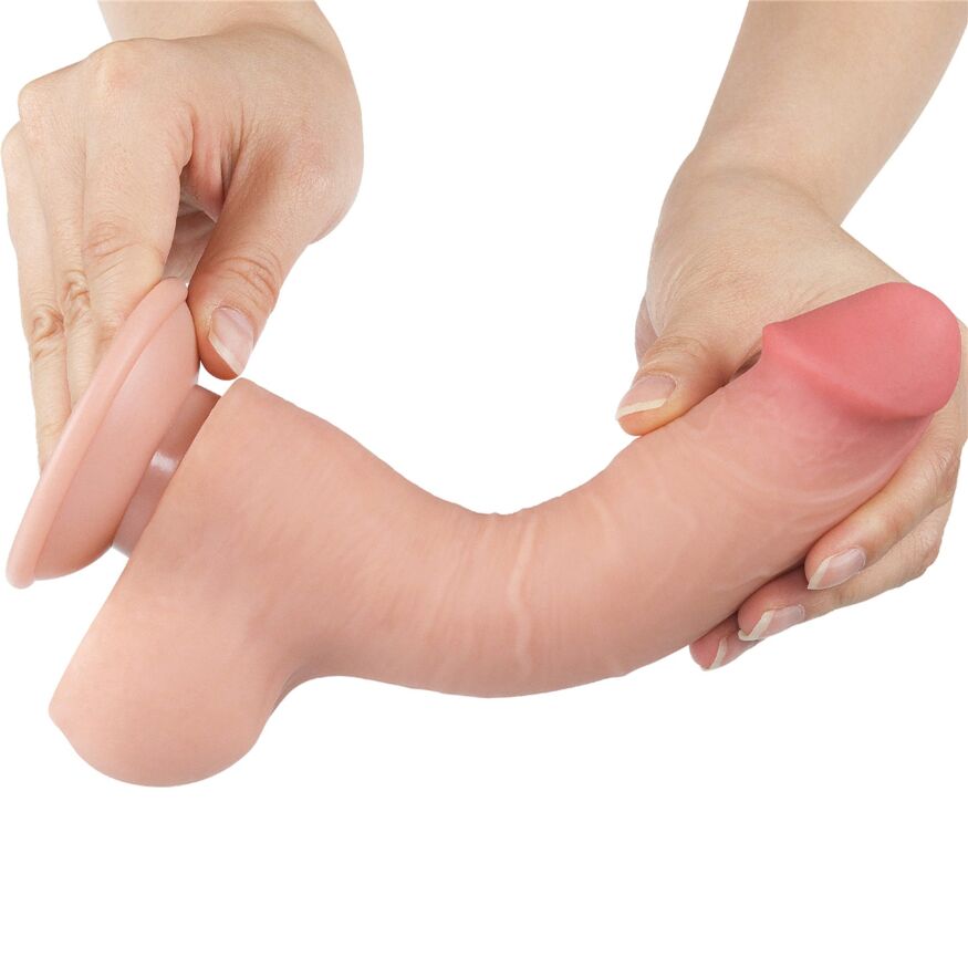 Фалос реалистик с эффектом подвижной кожи LoveToy Sliding-Skin Dual Layer Dong 8"