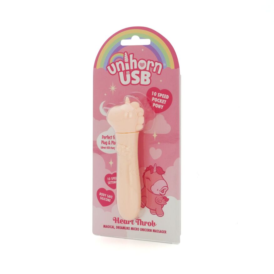Вибратор-единорожка Unihorn USB Bullet – Heart Throb, вибропуля, USB-зарядка, 10 режимов