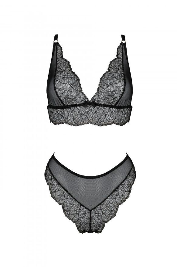 Комплект Passion AMBERLY SET black, L/XL, бралет і трусики бразиліана