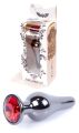 Анальная пробка Boss Series - Jewellery Dark Silver BUTT PLUG Red, BS6400055
