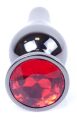 Анальная пробка Boss Series - Jewellery Dark Silver BUTT PLUG Red, BS6400055