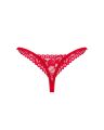 Мереживні стрінги Obsessive Lacelove thong XS/S Red, низька посадка