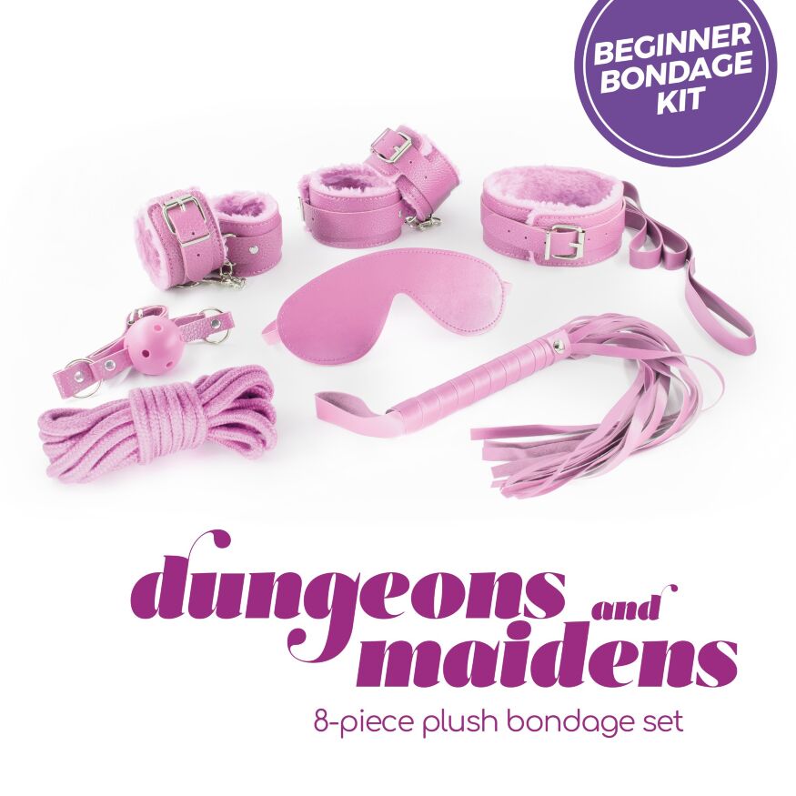 Комплект для БДСМ CRUSHIOUS Dungeons &amp; Maidens розовый, 8 предметов