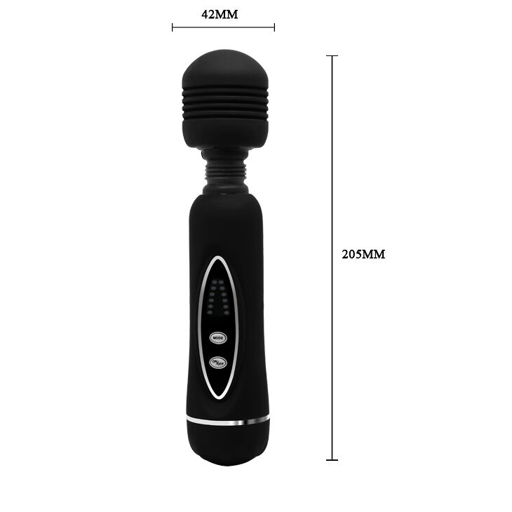 Шелковистый универсальный вибромассажёр черного цвета с насадками Power Wand Massage Kit Black